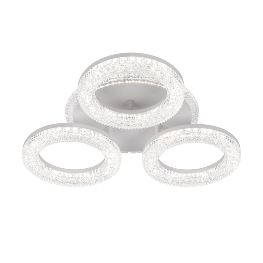 LED LED Singrid távirányítóval, 50W, 3000K/4000K/6000K, Daisy, Fehér, Kristályok, 3 Kör