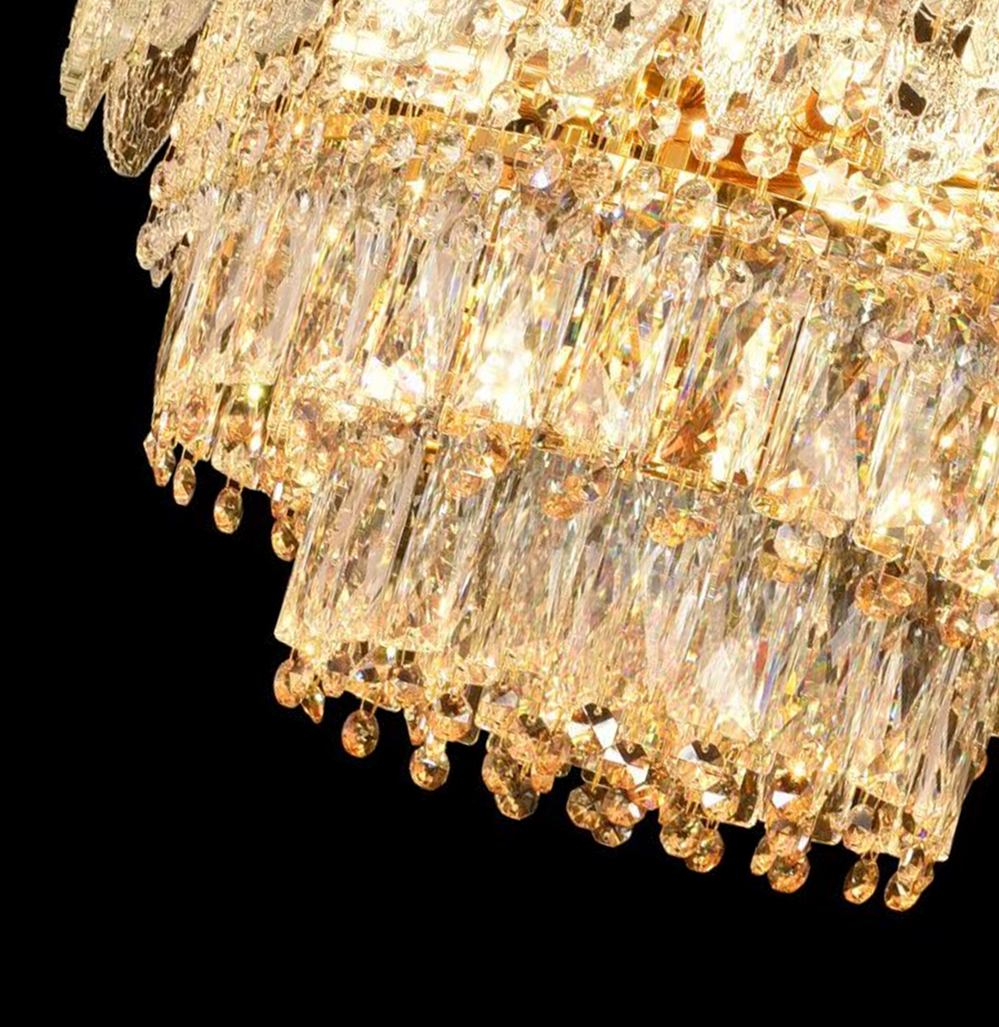 Csillár kristály windsor Eleganza 8x E14, 49 cm átmérőjű, fényes arany, állítható magasság
