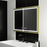 Téglalap alakú LED -tükör, 100x65 cm, Royale Gold Motion Glow Marcello, Osztály- és Hőmérő, Dimable