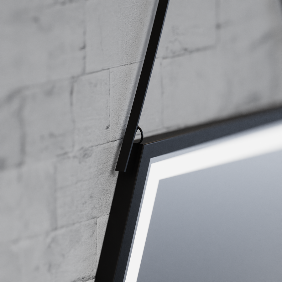 Téglalap alakú LED -tükör, 120x80 cm, MotionGlow Marcello érzékelő, letiltási rendszer, óra és hőmérő, kozmetikai nagyító