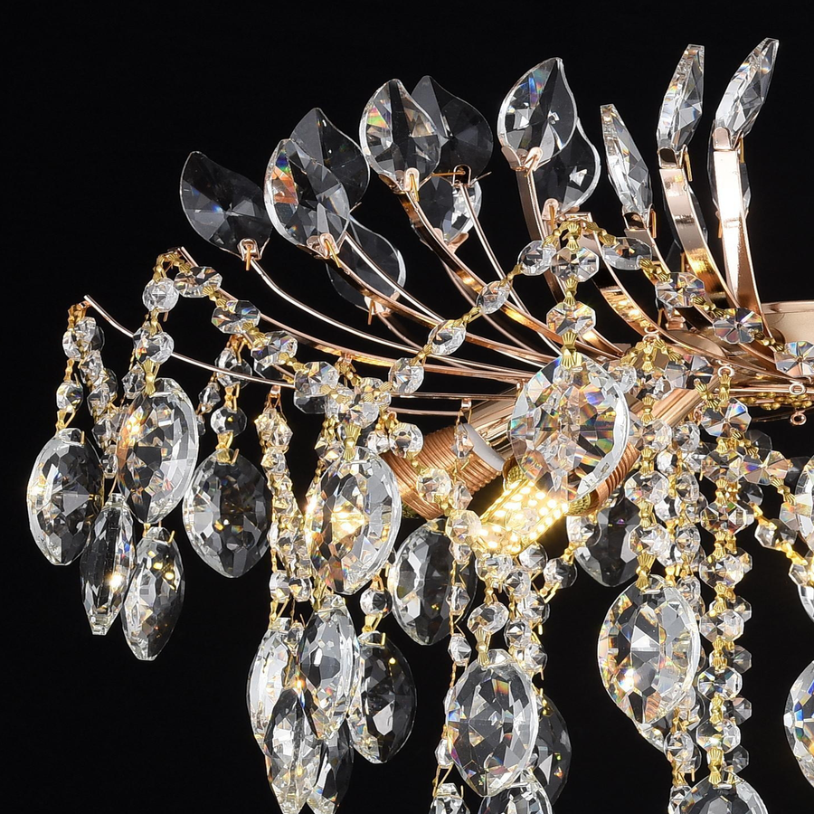 Crystal Chandelier fiamma, 6x E14, 45 cm átmérőjű, arany