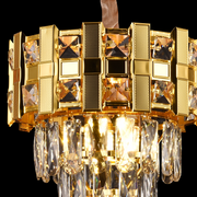 Crystal Chandelier Bran petito 3XE14, 30 cm átmérőjű, fényes arany, állítható magasság