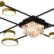 LED -csillár távirányítóval, Ramo, 46W, fekete arany