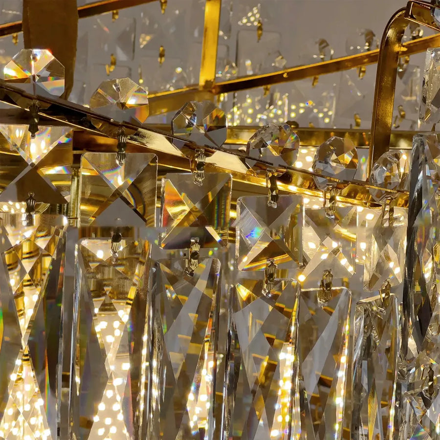 Csillár kristály topkapi petito 3xe27, 30 cm átmérőjű, fényes arany, állítható magasság