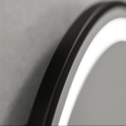 Kerek LED -tükör, 60 cm, Celeste Majesti Noir EleVe Motionglow Marcello, Szabadságrendszer, óra és hőmérő, Dimable
