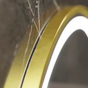 Kerek LED -tükör, 60 cm, Celeste Royale Gold EleVe MotionGlow Marcello, Deletelő Rendszer, óra
