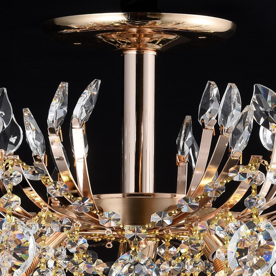 Crystal Chandelier fiamma, 6x E14, 45 cm átmérőjű, arany
