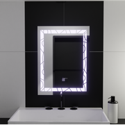 Téglalap alakú LED -tükör, 60x80 cm, deco keret alapvető érintés