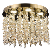 Crystal LED csillár LLC213/550GD kerek, 30W, hideg/meleg/semleges fény, kristályok, fényes arany