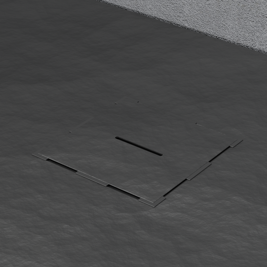 Téglalap alakú zuhanyozás 80x120 cm, vékony 3 cm, fekete