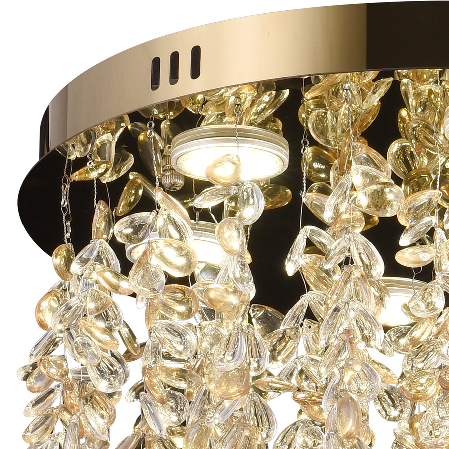 Crystal LED csillár LLC213/400GD kerek, 22W, hideg/meleg/semleges fény, kristály, arany