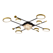 LED -csillár távirányítóval, Ramo, 46W, fekete arany