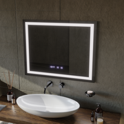 LED Touch Werner tükör -behatolási rendszer, óra és hőmérséklet 80x60 cm