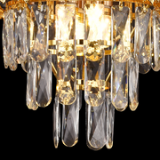Belvedere Petito 3XE14 Crystal Chandelier, 30 cm átmérőjű, fényes arany, állítható magasság