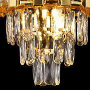 Crystal Chandelier Bran petito 3XE14, 30 cm átmérőjű, fényes arany, állítható magasság