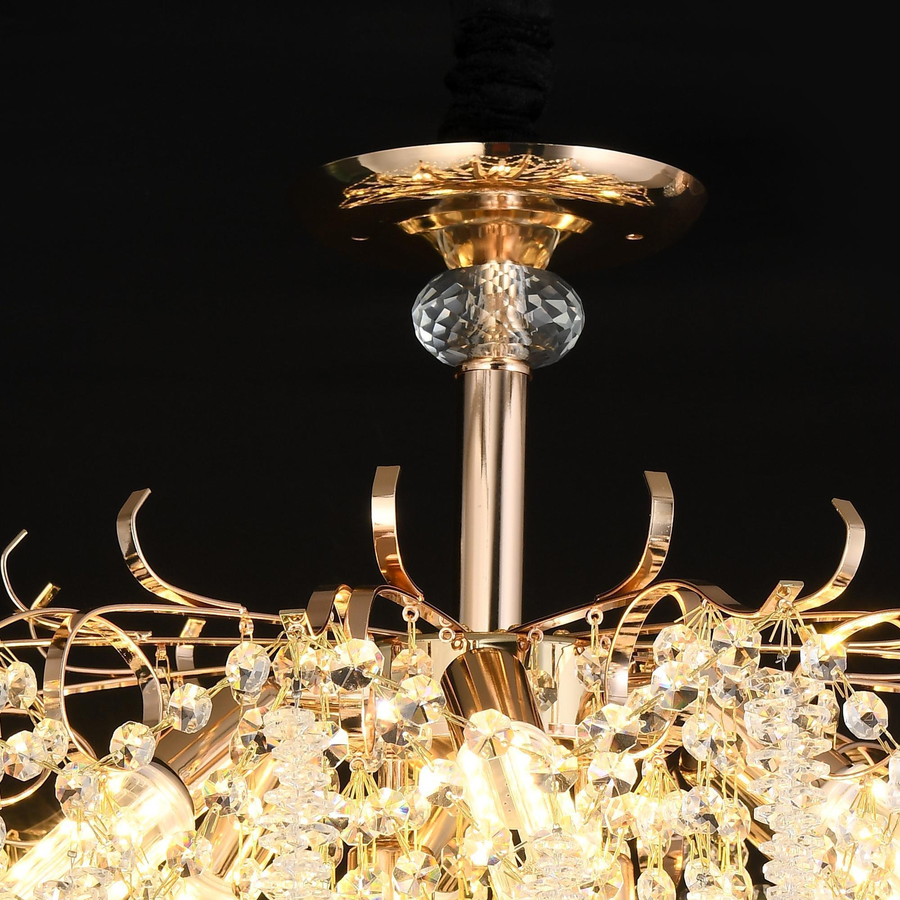 Crystal Chandelier fiamma, 6x E14, 45 cm átmérőjű, arany