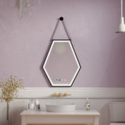 Téglalap alakú LED -tükör, 120x80 cm, MotionGlow Marcello érzékelő, letiltási rendszer, óra és hőmérő, kozmetikai nagyító