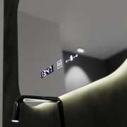 Mirror LED téglalap alakú 60x60 aura riflesso puro mozgásglow marcello, letiltási rendszer, hőmérő és óra