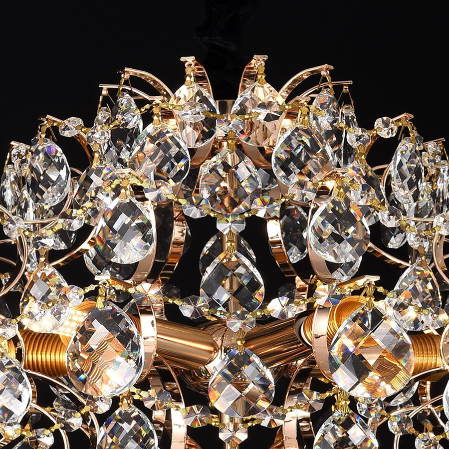 Crystal Chandelier fiamma, 6x E14, 45 cm átmérőjű, arany