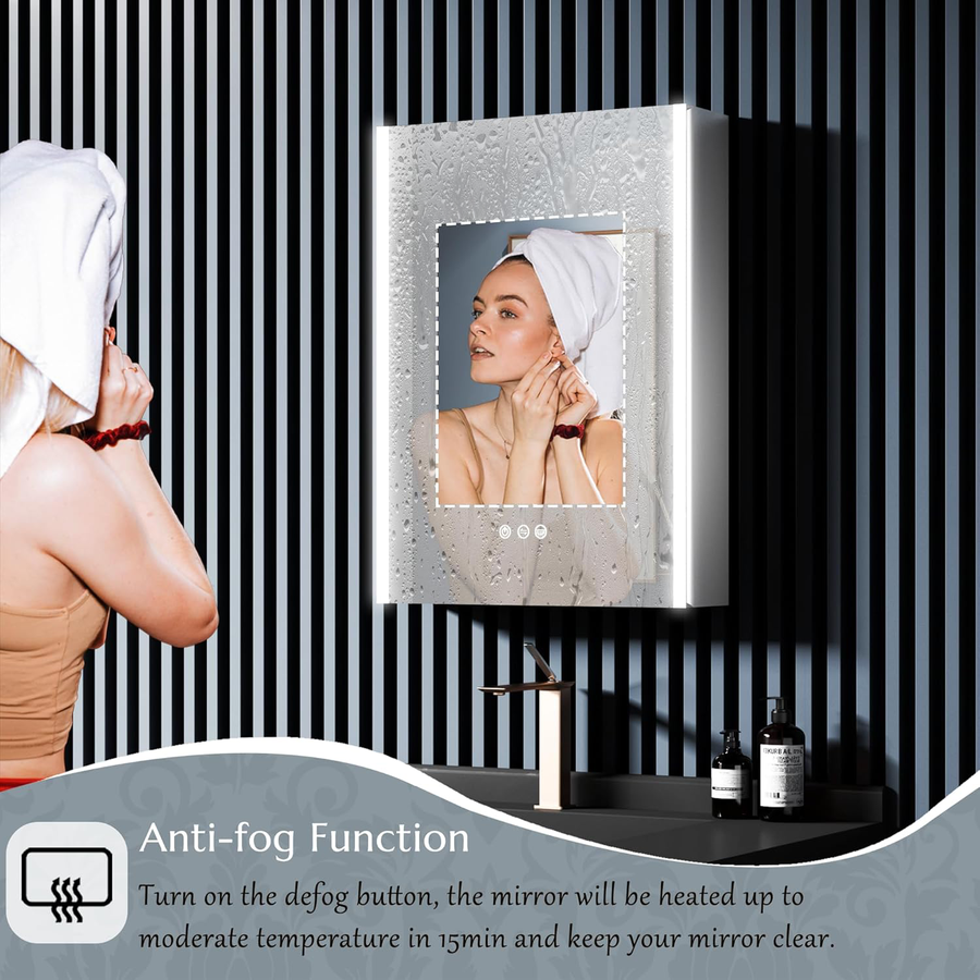 Emilia szekrény LED -tükörrel DBP121 51x71 fehér