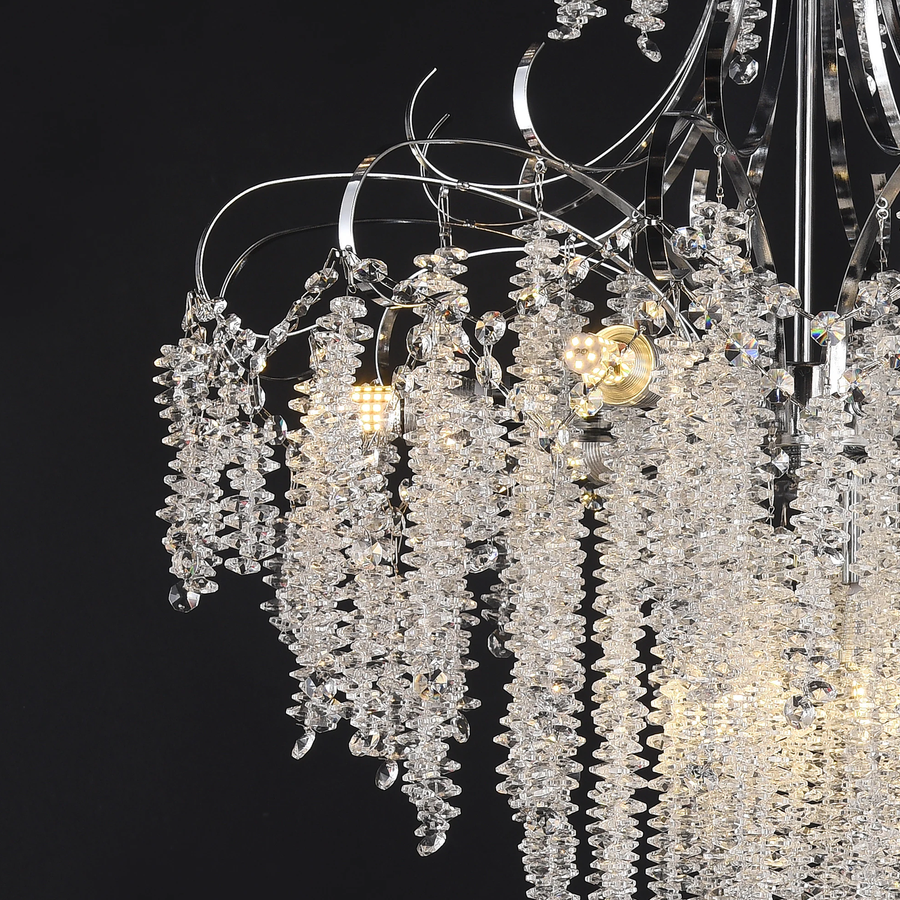 Crystal Chandelier fiamma, 6x E14, 45 cm átmérőjű, arany