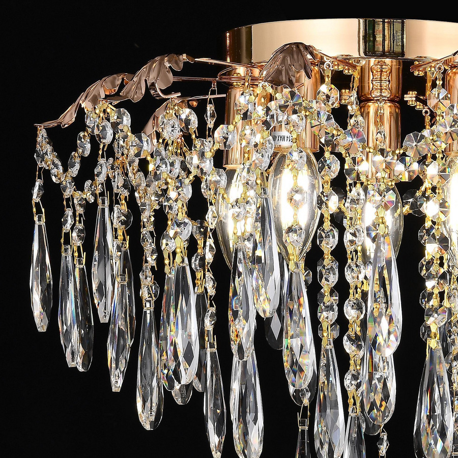 Crystal Chandelier fiamma, 6x E14, 45 cm átmérőjű, arany