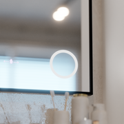 LED -érzékelő mozgásgátló Sofia érzékelő leolvasztási funkcióval, hőmérő 110x75 cm meleg/hideg fény/neutra méretű, fekete kefe keret, marcello funghi kollekció