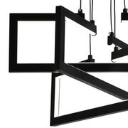 Lustra LED cu telecomanda ,Suspendata 73W, 3 Elemente, lumina Rece/Calda/Neutra, Dimabila, Inaltime Reglabila, Negru