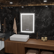 Téglalap alakú LED -tükör, 50x70 cm, InsideUs érintés, letiltó rendszer, Daisy