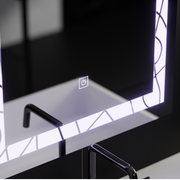 Téglalap alakú LED -tükör, 60x80 cm, deco keret alapvető érintés