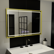 Téglalap alakú LED -tükör, 100x65 cm, Royale Gold Motion Glow Marcello, Osztály- és Hőmérő, Dimable