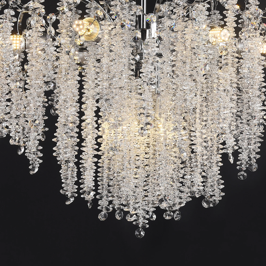 Crystal Chandelier fiamma, 6x E14, 45 cm átmérőjű, arany