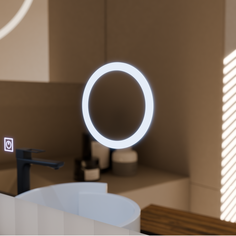 Négyszögletű LED tükör, 80x60cm, Linea Touch, páramentesítő rendszer, szabályozható