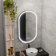 50x80 ovális LED -tükör, Velara érintés, leolvasztási rendszer, dimálható