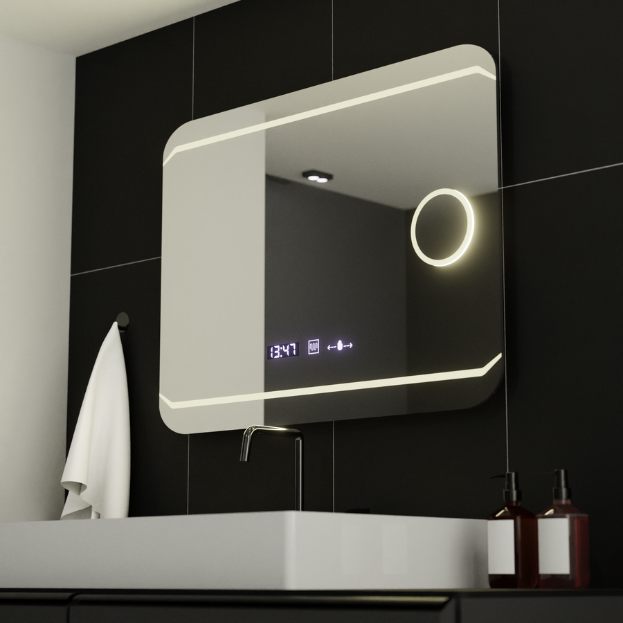 Téglalap alakú LED -tükör, 80x60 cm, Motionglow Marcello Stile