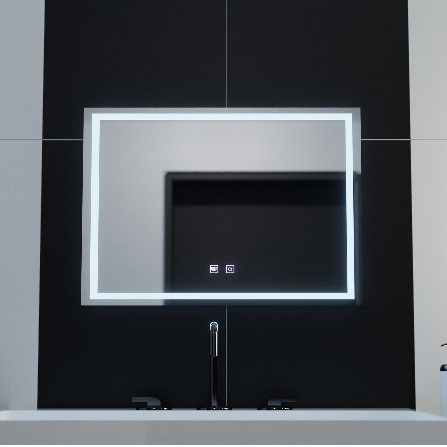 Tükör LED téglalap alakú 70x50cm érintse meg az Umbria rendszer leolvasztását