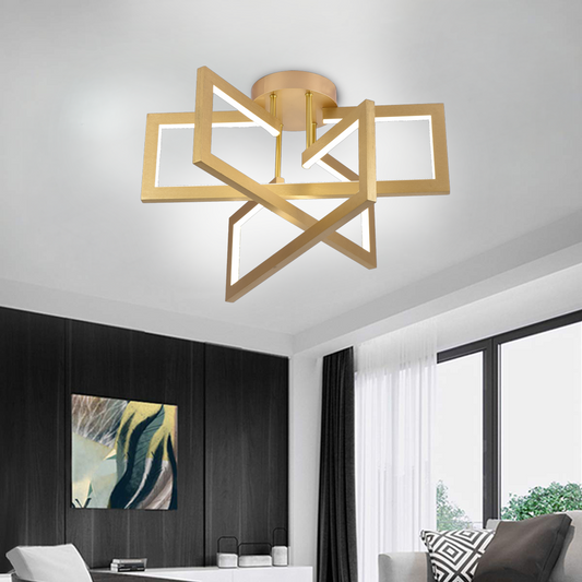 LED csillár távirányítóval 73W, 3 elem, hideg/meleg/semleges fény, szabályozható, arany