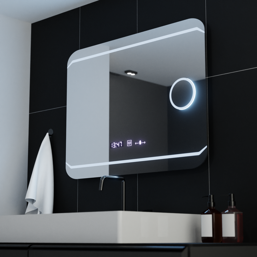 Téglalap alakú LED -tükör, 80x60 cm, Motionglow Marcello Stile