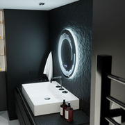 Kerek LED -tükör, 60 cm, érintő font, letiltási rendszer, Daisy
