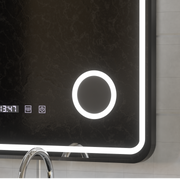 Mirror LED Touch Ulrich Debulation System, óra és hőmérséklet 60x80 cm Fekete Ramahed Cosmetics Lup