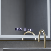 Téglalap alakú LED -tükör, 60x80 cm, Royale Gold MotionGlow Marcello, szünetrendszer, óra és hőmérő, dimálva