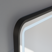 LED Touch Gerhard tükör -behatoló rendszer, óra és hőmérséklet 60x80 cm fekete kefe keret