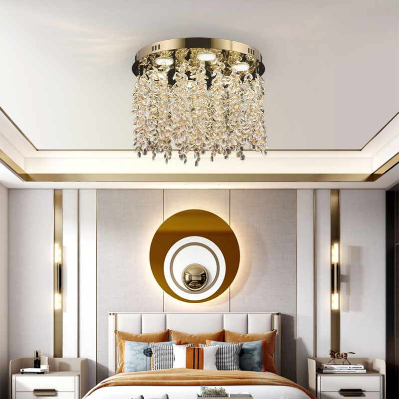 Crystal LED csillár LLC213/400GD kerek, 22W, hideg/meleg/semleges fény, kristály, arany