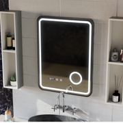 Mirror LED Touch Ulrich Debulation System, óra és hőmérséklet 60x80 cm Fekete Ramahed Cosmetics Lup
