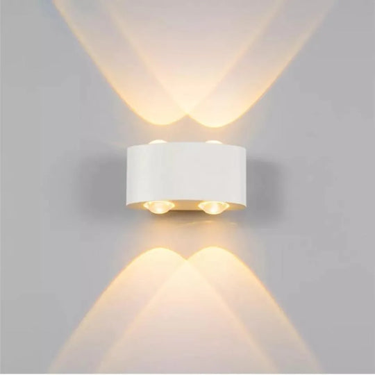 Fantas kültéri és beltéri LED fali lámpa, 4 forrás x 1W, IP65, fémes, fehér, 3000K kültéri fali lámpák alapértelmezett cím Alessandro Design