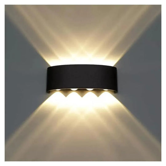 Fantas kültéri és beltéri LED fali lámpa, 8 forrás x 1W, IP65, metál, fekete, 3000K kültéri fali lámpák Alapértelmezett cím Alessandro Design