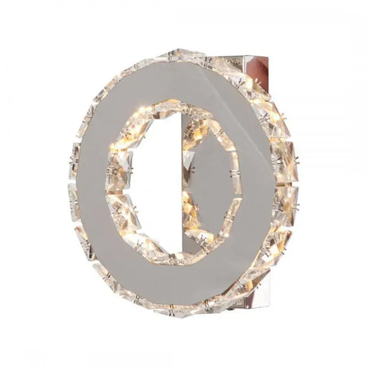 LED -csillár 8 W -os kristály, 20 cm átmérőjű, hideg/forró/semleges fény, fényes króm