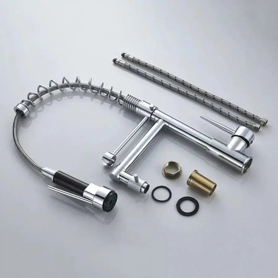 Konyhai akkumulátor kivonható zuhany, rozsdamentes acél és sárgaréz, YD/201