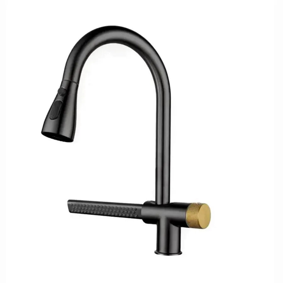 Konyhai akkumulátor fekete rozsdamentes acél zuhannyal YB1500H vízeséssel