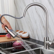 Akkumulátorkonyha kivonható zuhanyzóval, rozsdamentes acél 304, szatén, CF017